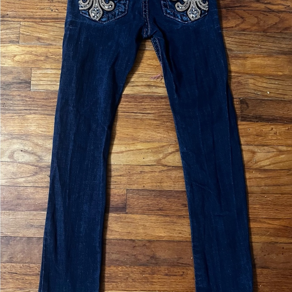 Miss Me Dark Blue Embellished Boot Cut Jeans
